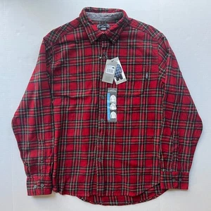 Camisa de franela Eddie Bauer Bristol para hombre L grande roja verde polo norte a cuadros nueva con etiquetas - Imagen 1 de 8