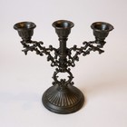 Vintage Zinn Kerzenhalter Kerzenständer Kerzenleuchter 3-armig | 13,5cm