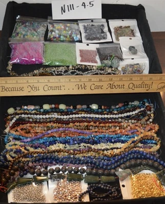 Large Huge Lot Jewelry Making BeadsNEW!JadeSilverFacetCrystAmethyAgateLazuli - Image 1 of 4