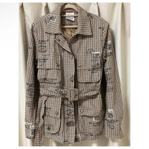 Felix Colaboración Exterior Cuadros Chaqueta Con Cinturón - Imagen 1 de 5
