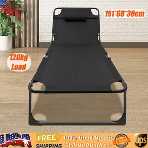 Office Nap Bed Heavy Duty Adjustable Camping Cots Adults Folding Sleeping Cot - Picture 1 of 17