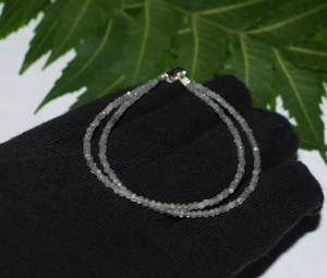 Natural Labradorite Gemstone 925 Silver Bracelet Valentine's Day Jewelry 10" - Picture 1 of 18