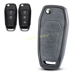 For Ford Ranger Ecosport Ecosport F-150 350 XL Metal Leather Flip Key Case Cover - Picture 1 of 10