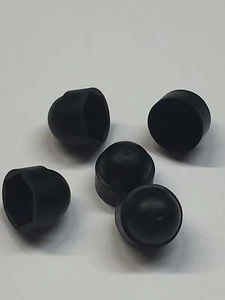 20 x M10 schwarze Abdeckungen für freiliegende Sechskantschraubenmutter 17 mm Schraubenschlüssel - Bild 1 von 3