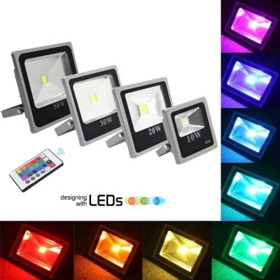 FARO FARETTO RGB PROIETTORE LED MULTICOLORE 10W 20W 30W 50W 100W ESTERNO INTERNO - Immagine 1 di 3
