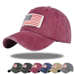 Cappello tattico lavato regolabile con toppa vintage effetto invecchiato USA berretto da baseball regolabile - Foto 1 di 21