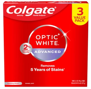 Colgate Optic White Advanced Hydrogen Peroxide Toothpaste, Teeth Whitening Tooth - Picture 1 of 10