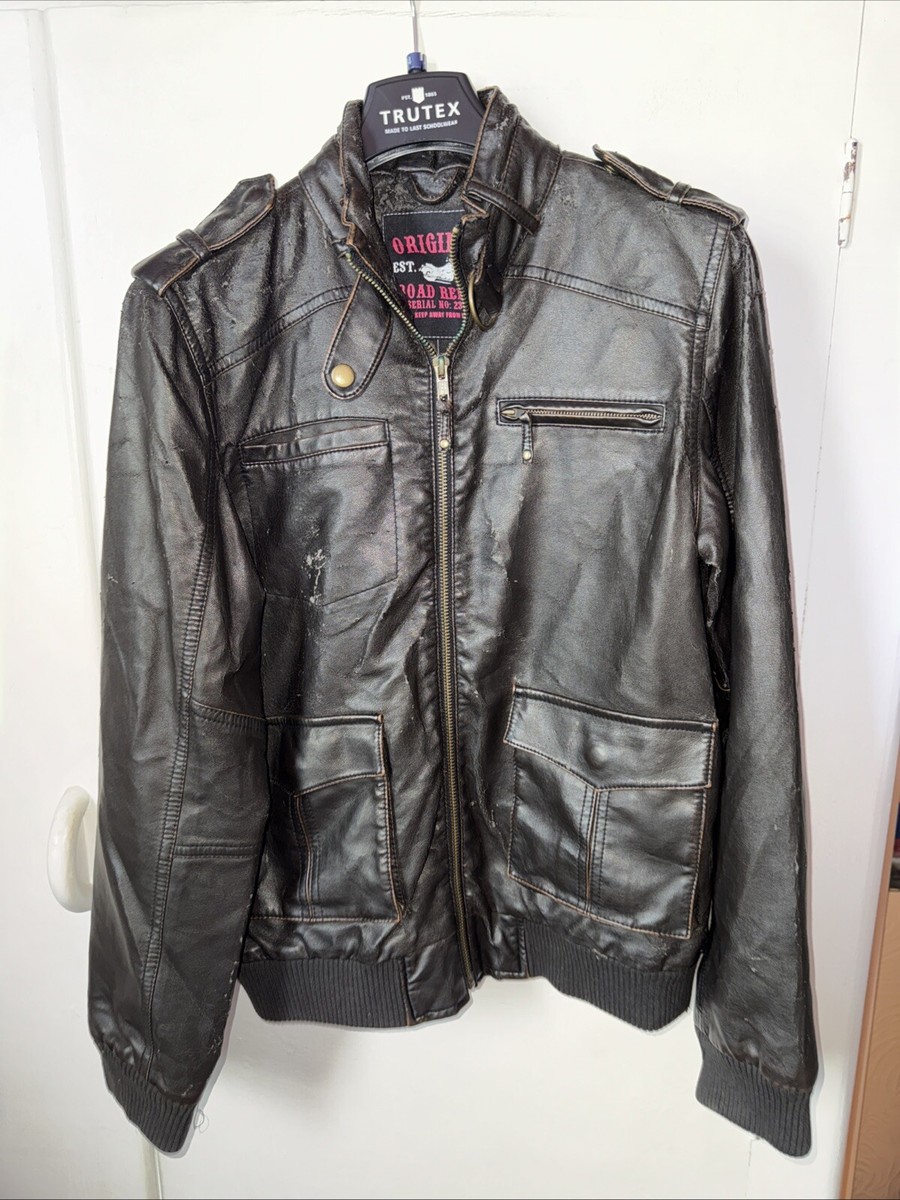 Urban Republic Boys Faux Leather Jacket Kids Straight Jacket