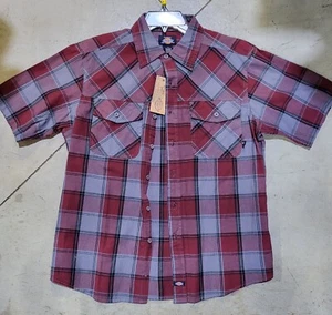 Camisa Dickies Mangas Cortas Botones Negro Gris Rojo - Imagen 1 de 1