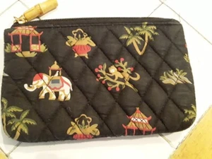 Cosméticos de maquillaje de algodón acolchado diseño elefante chino 7" x 4 1/2" bolsa pa234 - Imagen 1 de 4