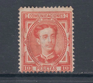 Spain Sc 230 used 1876 10p vermilion King Alfonso XII, light cancel, sound - Picture 1 of 1