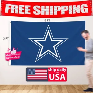 Dallas Cowboys Flag 3x5 FT Banner Star Logo FAST FREE Shipping US Seller - Picture 1 of 15