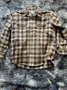 Carhartt Shirt Mens 2XL XXL Brown Blue Plaid Heavyweight Flannel Workwear Button - Bild 1 von 5