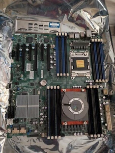 Supermicro X9DR3-F Intel c606 Dual LGA2011 Motherboard System Board + CPU + RAM - Photo 1/7