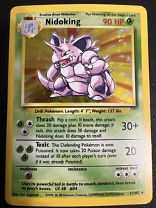 Nidoking 11/102 Rare Holo Pokemon Card 1999-2000 - 90 HP #1 - Picture 1 of 24