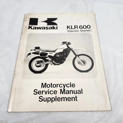 Libro manual de reparación de servicio Kawasaki 1985 KLR600 eléctrico KLR 600 suplemento OEM Foto 1 de 4