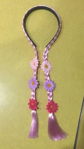 Mädchen Natur Fee Rosa Stirnband Geflochten Haarverlängerungen Cosplay Kostüm - Bild 1 von 2
