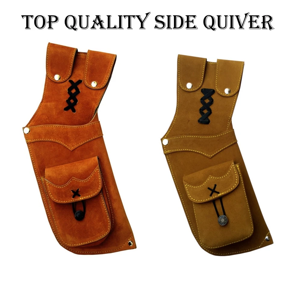 TRADITIONAL ARCHERY SUEDE LEATHER FIELD ARCHER'S CHOICE SIDE QUIVERS, NEW - image 1 of 4