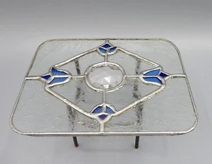 Vintage OOAK Jeweled Leaded Glass Dining Table Artisan Dollhouse Miniature 1:12 - Picture 1 of 12