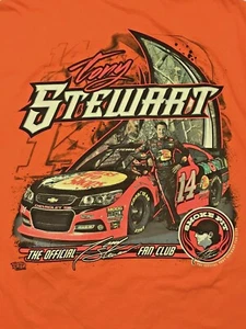 Tony Stewart #14 Smoke Pit Official Fan Club T Shirt Size Large Orange Nascar - Picture 1 of 5