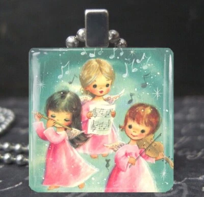 Collar Ángel Kitsch Retro MCM Vintage Arte Colgante Joyería Lindo Regalo de Navidad Foto 1 de 3