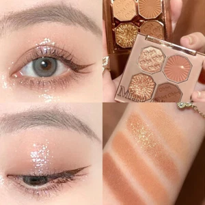 4 Colors Eyeshadow Palette Makeup Matte Shimmer Earth Color Eye Shadow Cosmetic√ - Picture 1 of 18