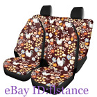 Animal Rooster Pattern Zodiac Chicken Car Front and Rear Seat Cushion Dust Cover
