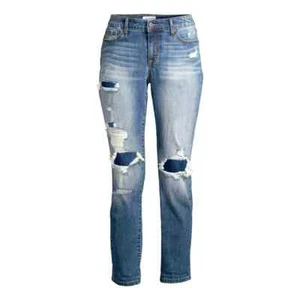 Sofia Jeans Women's Bagi Boyfriend Mid-Rise Distressed Jeans Size 6 Blue --C3-- - Picture 1 of 5