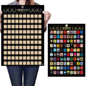 100 Movies Scratch Off Film Poster Wallpapers Wall Decorate For Movie Love XL - Picture 1 of 8