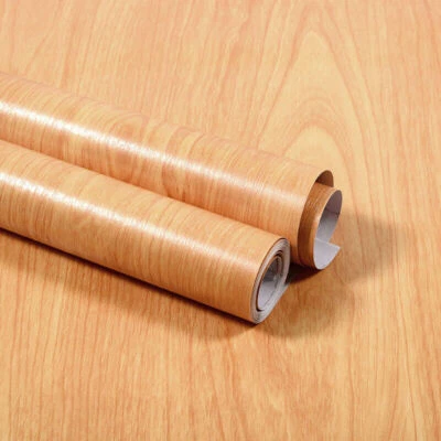 32/64ft Brown Wood Grain Wallpaper Self Adhesive Vinyl Wrap Furniture Waterproof - Image 1 of 4