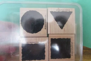 NEW/unused set of 4 STAMPIN'UP 2000 "Little Shapes" - Picture 1 of 4