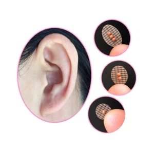 Kit d'acupuncture graines d'oreille perles point d'oreille auriculaire autocollants bâton de pression d'oreille - Photo 1/14