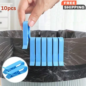 10Pcs Trash Bag Clips Can Garbage Bin Clamp Anti-Slip Fixation Clip Buckle Tool - Picture 1 of 8