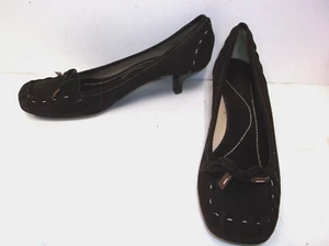 Kate Spade Shoes Size 8M Small Bow Platform Heels Suede Leather - Picture 1 of 10