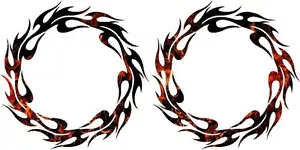 Flame circles cornhole game board vinyl graphic decal - Picture 1 of 1