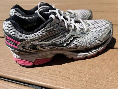 Tênis de corrida Saucony Ride 4 tamanho 9 feminino com cadarço 10116 rosa ativo - Imagem 1 de 4