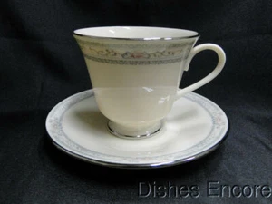 Lenox Charleston, Pastel Floral Band, Platinum: Cup & Saucer Set (s), 3 1/4" - Picture 1 of 6