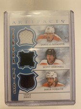 2012 Upper Deck Artifacts Tundra Trios Jerseys Blue Hartnell Voracek Riemsdyk