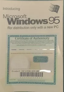 Introducing Windows 95 Certificate of Authenticity COA Manual - NO CD-ROM - Picture 1 of 2
