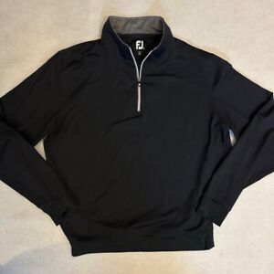Footjoy 1/4 Zip Windbreaker Jacket Mens M Black Long Sleeve FJ Golf Pullover