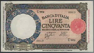 Italia 50 Lire 1943 P. 58 Serie #U962 - Foto 1 di 2
