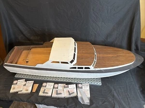50” Custom Wooden Yacht - Partially Built - Remote Control Model w/75mhz Control - Picture 1 of 24