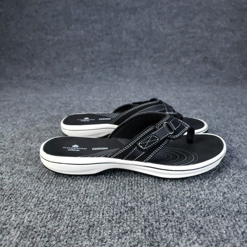 Sandali donna Clarks Cloudsteppers taglia 6 nero bianco infradito infradito 26801