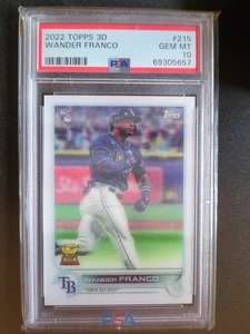 2022 TOPPS 3D WANDER FRANCO LENTICULAR ROOKIE CARD TAMPA BAY RAYS #215 RC PSA 10 - Picture 1 of 2