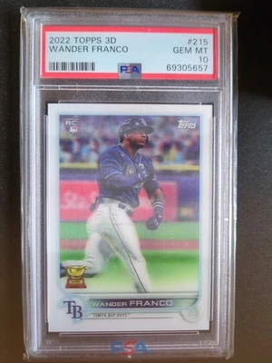 2022 TOPPS 3D WANDER FRANCO LENTICULAR ROOKIE CARD TAMPA BAY RAYS #215 RC PSA 10 - Image 1 of 2