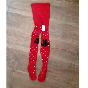 GAP X Disney Mickey Mouse Minnie Mouse Red Polka Dot Heavy Tights S NEW - Picture 1 of 4