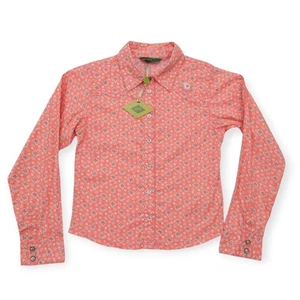 NWT Oilily Western Snap Shirt Girl's 140 (10y) Pink Floral Cotton Lightweight - Picture 1 of 16
