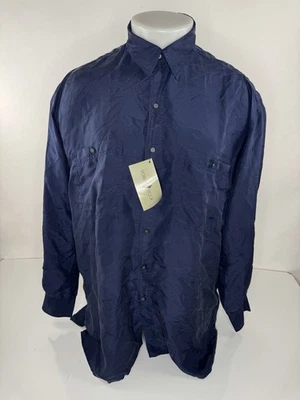 ROBERT STOCK - NUEVO con ETIQUETA - SEDA Camisa Vintage Antiguo Stock Para Hombre XL Foto 1 de 4