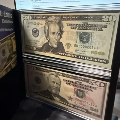 2004 Series $50 + $20 Notes with Matching LOW Serial #s, St. Louis Evolutions - Image 1 of 4
