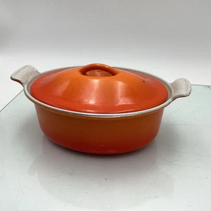 Cousances Cast Iron Oval Lidded Casserole Dish in Orange  28x19 x 12.5cm TH - Picture 1 of 10